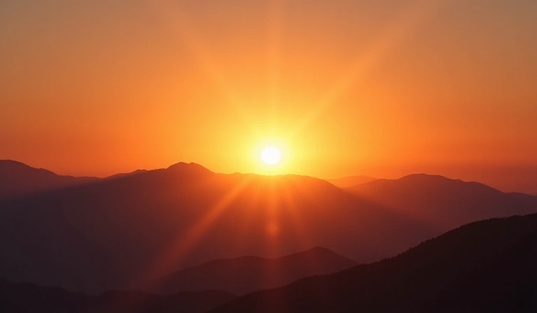 Sunrise over mountains, symbolizing natural energy boost