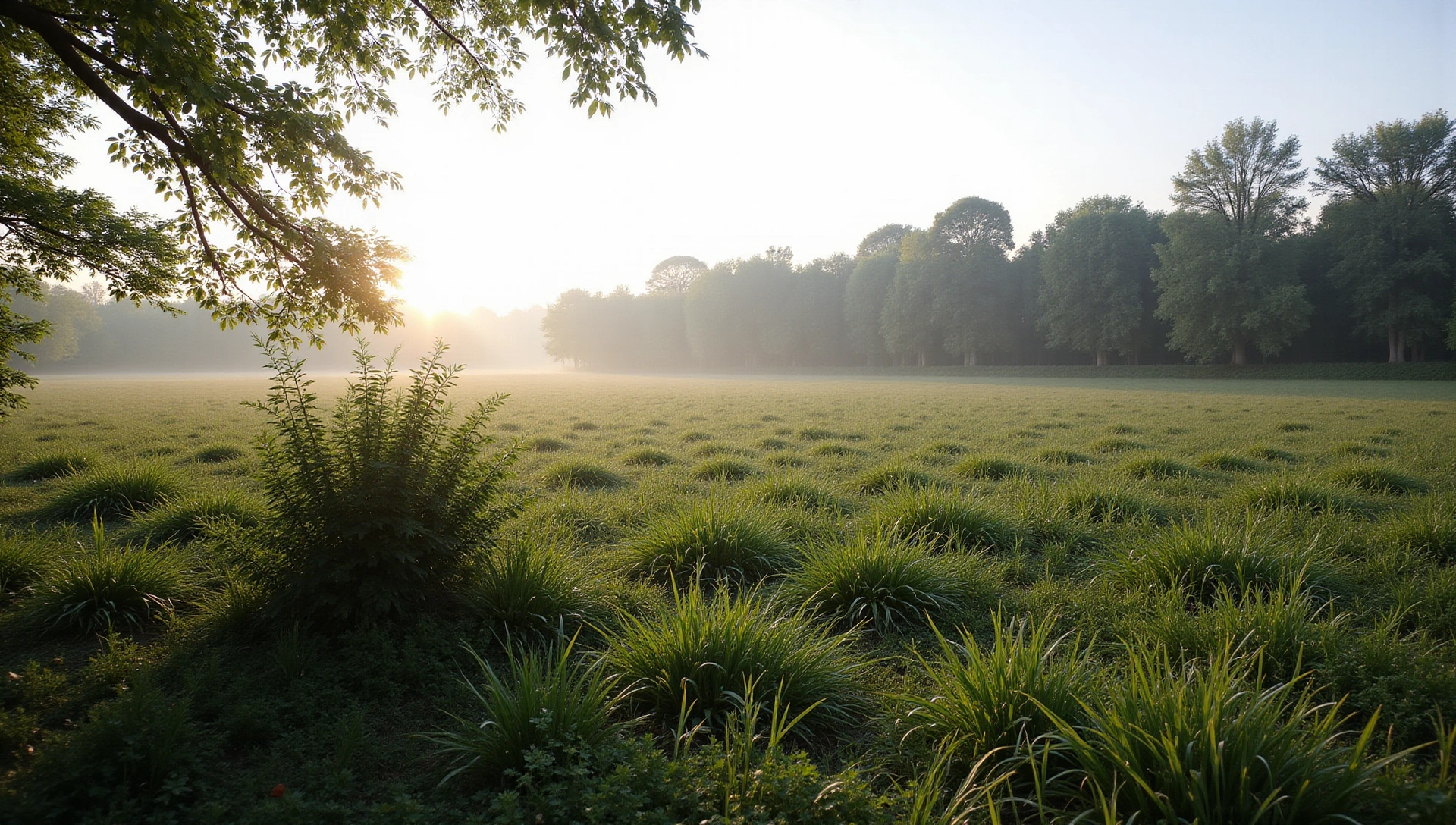 Serene natural landscape with morning light