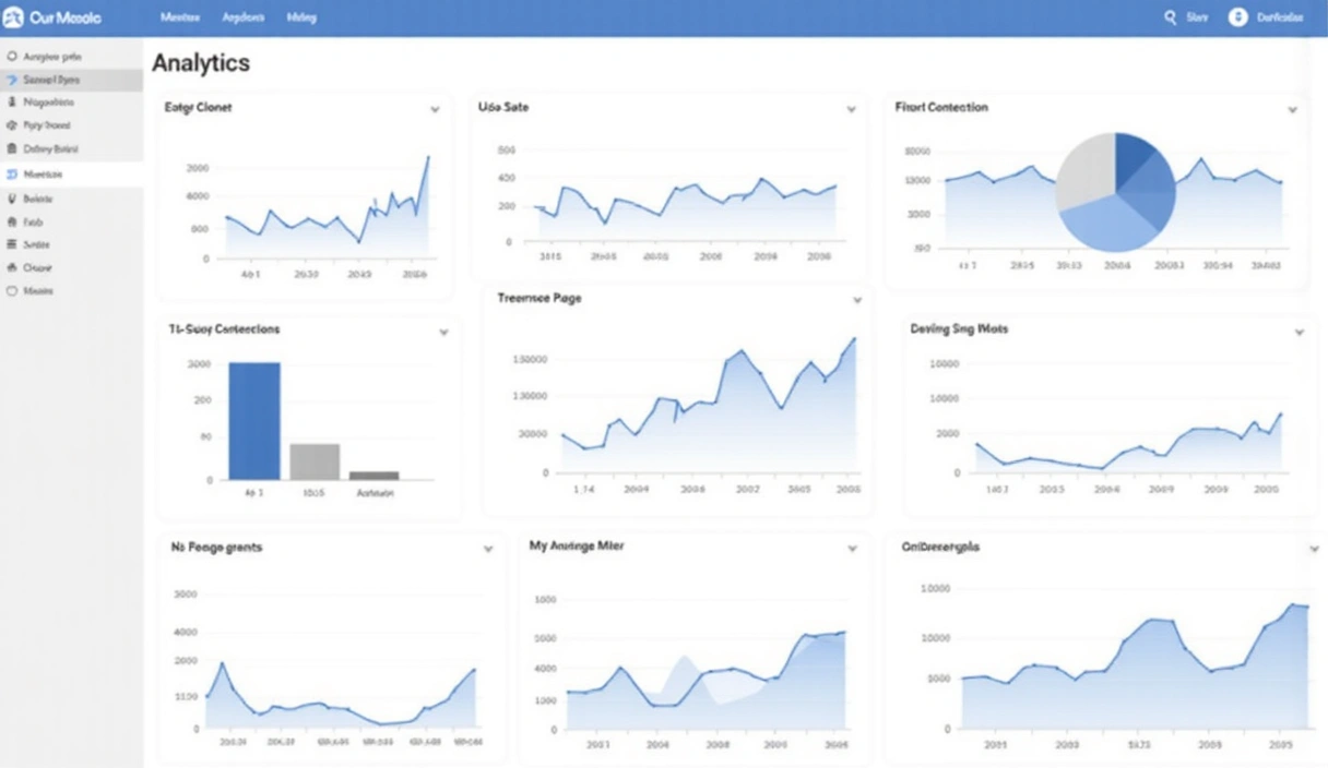 Data analytics dashboard showing website performance